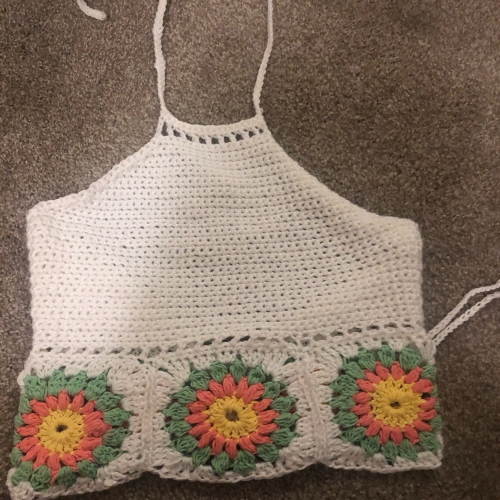 Halter top- Hand crocheted - size M